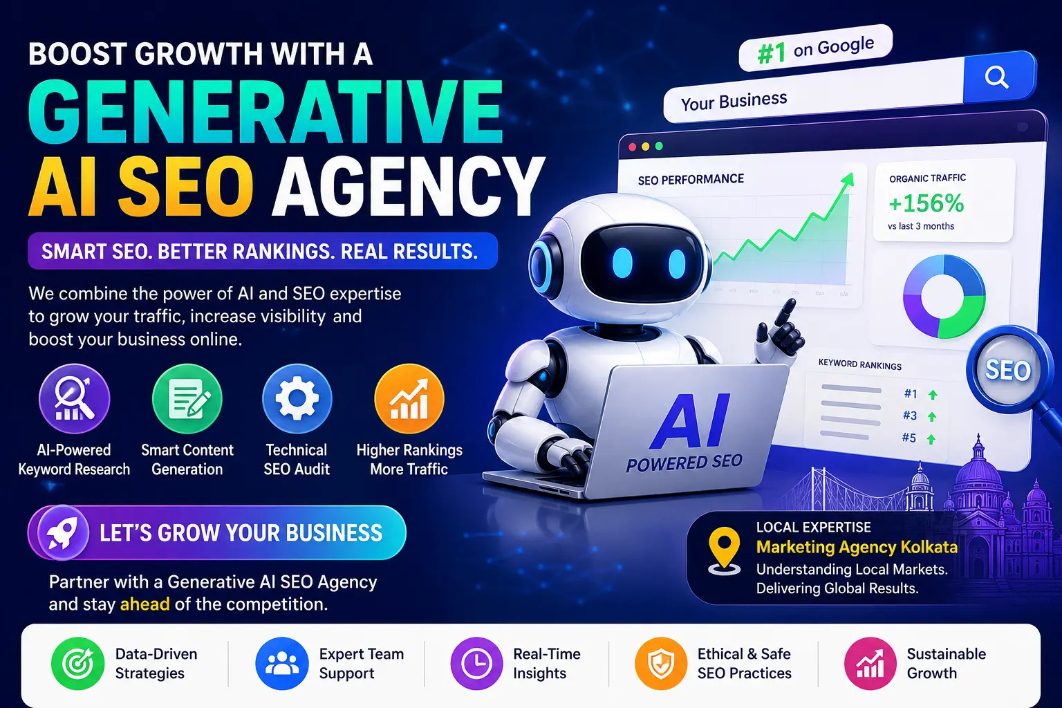 Generative AI SEO Agency helping businesses improve search rankings and online visibility