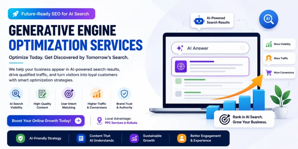 Grow online faster with Generative Engine Optimization Services to improve visibility, leads, and sales for your business.