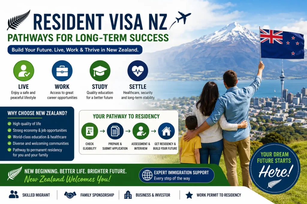 Resident Visa NZ application process for skilled workers and families